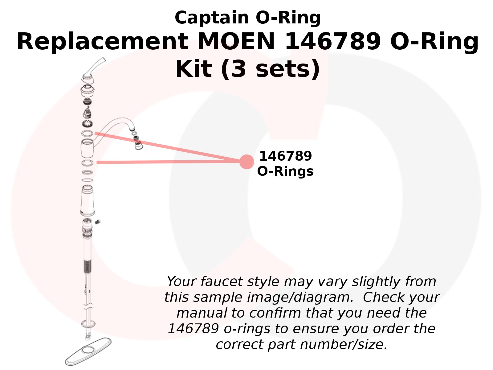 OMEGA　Repair Captain O-Ring – Replacement 146789 O-Rings for Specific Moen